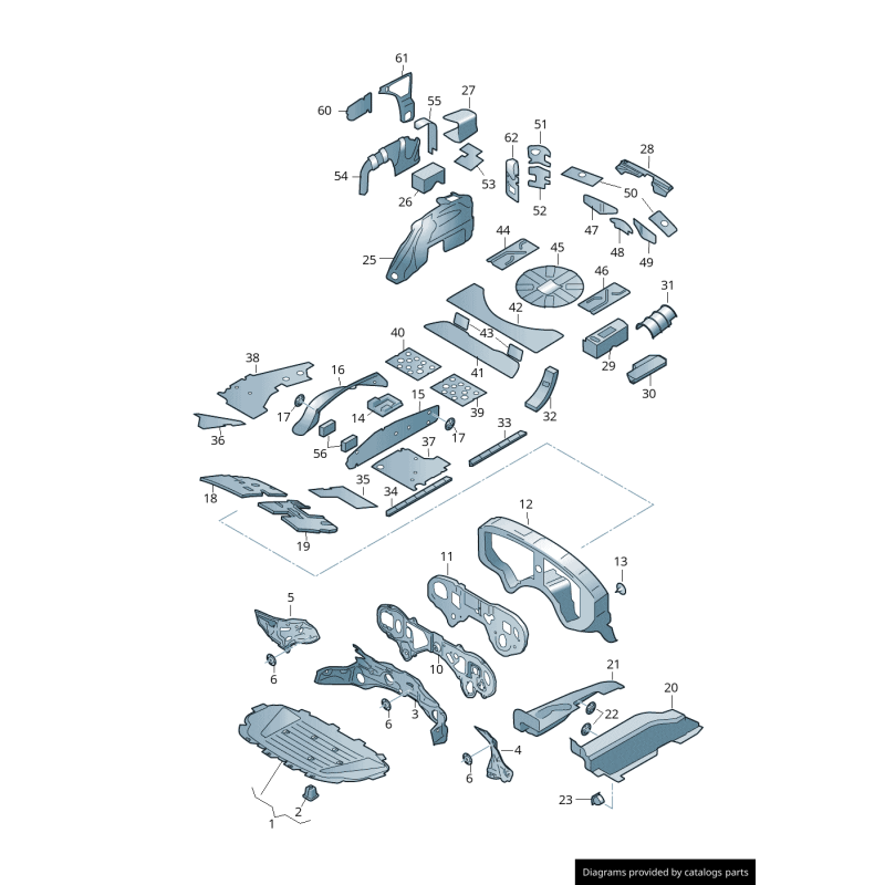 Isolation phonique sous le capot - Pièces d'origine Audi 4L0863825
