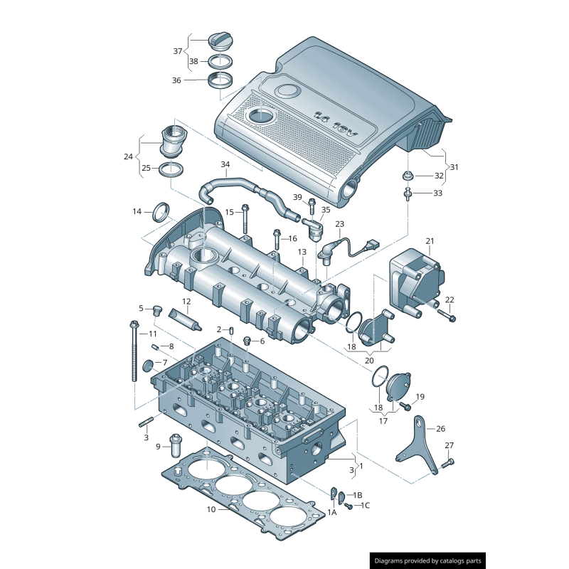Support d'absorption de tampon de bride d'admission de filtre à air Volkswagen 1 pièce - Pièces d'origine Audi 036129689B.