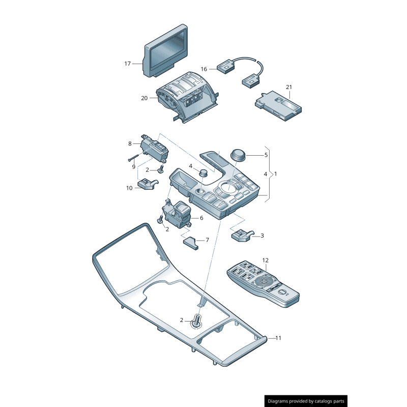 Bouton de commande de volume rotatif - Pièces d'origine Audi 4E0919070