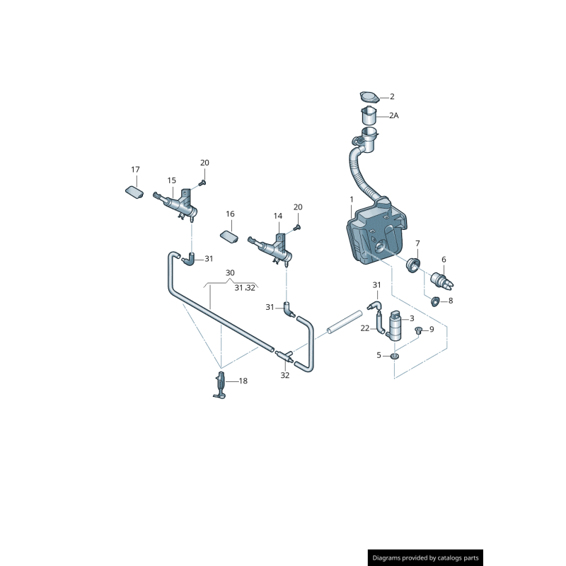 Pièce de raccordement de jet de lave-glace à 90 degrés - Pièces d'origine Audi 1J0955665E