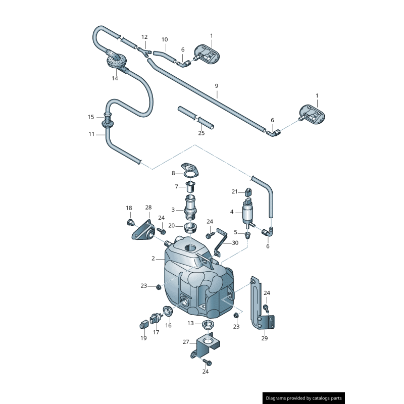 Bouchon de couverture de réservoir de liquide lave-glace de pare-brise noir - Pièces d'origine Audi 400955277