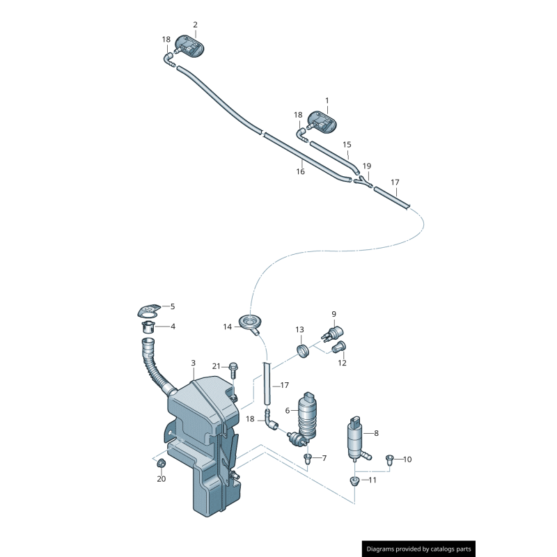 Réservoir de liquide du système de lave-glace - Pièces d'origine Audi 8U0955453Q