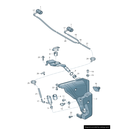 Buse de lave-glace chauffante pour pare-brise droite côté passager - Pièces d'origine Audi 4G8955988A