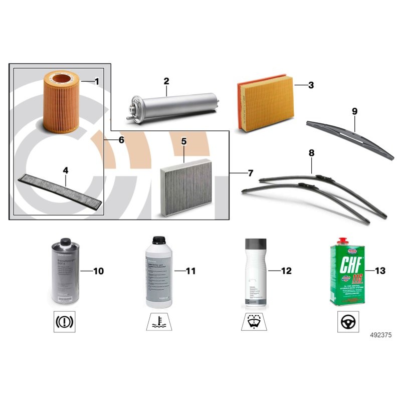 Élément de filtre à air - Pièce d'origine BMW 13718570043