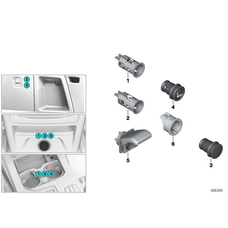 Prise d'allume-cigare 12v Bouchon de bouchon de prise - Pièce d'origine BMW 61349316116