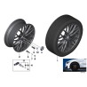 Roue noire mate à double rayon de 18 pouces - Pièce d'origine BMW 36116865157