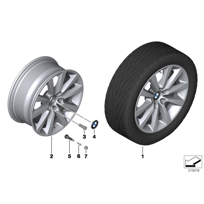 Roue en V à rayons de 18 pouces - Pièce d'origine BMW 36116790173
