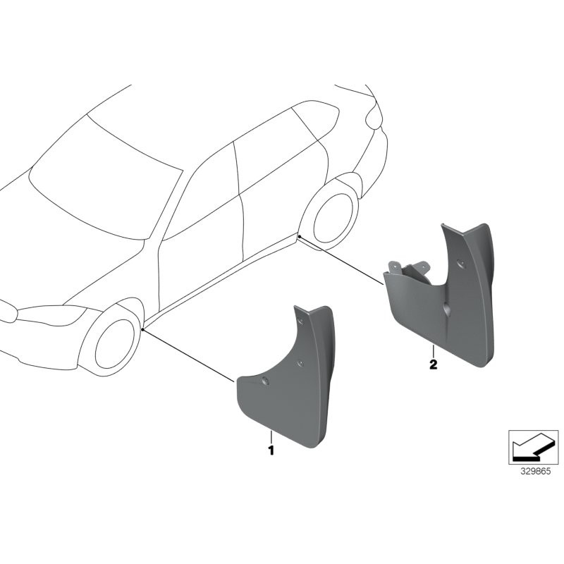 Jantes de 18 pouces avec paires de garde-boue avant et arrière - Pièce d'origine BMW 82162302402/82162302408.