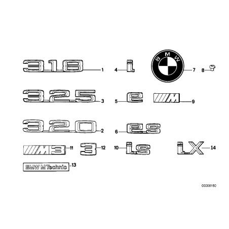 Emblème 325 - Pièce d'origine BMW 51141924867