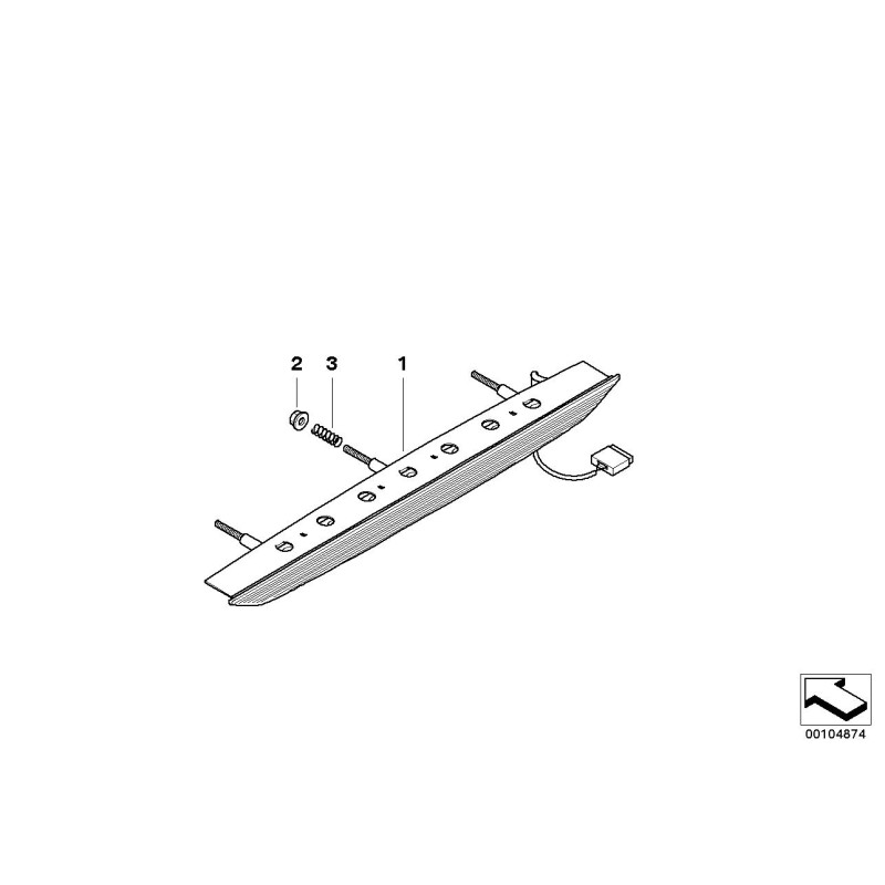 3ème feu de freinage arrière - Feu stop - Pièce d'origine BMW 63257171815