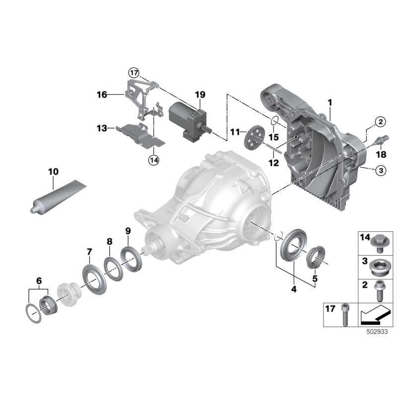 Joint d'arbre d'entraînement de différentiel d'essieu arrière 50x78x10 - Pièce d'origine BMW 33107609536