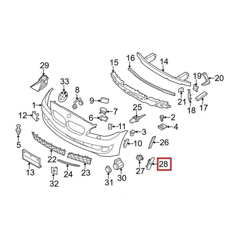Support de caméra de pare-chocs avant droit de la série 5 - Pièce d'origine BMW 51117207922