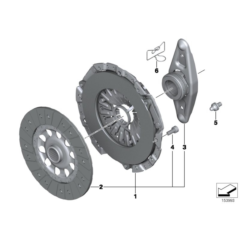 Kit d'embrayage pour transmission à 6 vitesses - Pièce d'origine BMW 21207603248