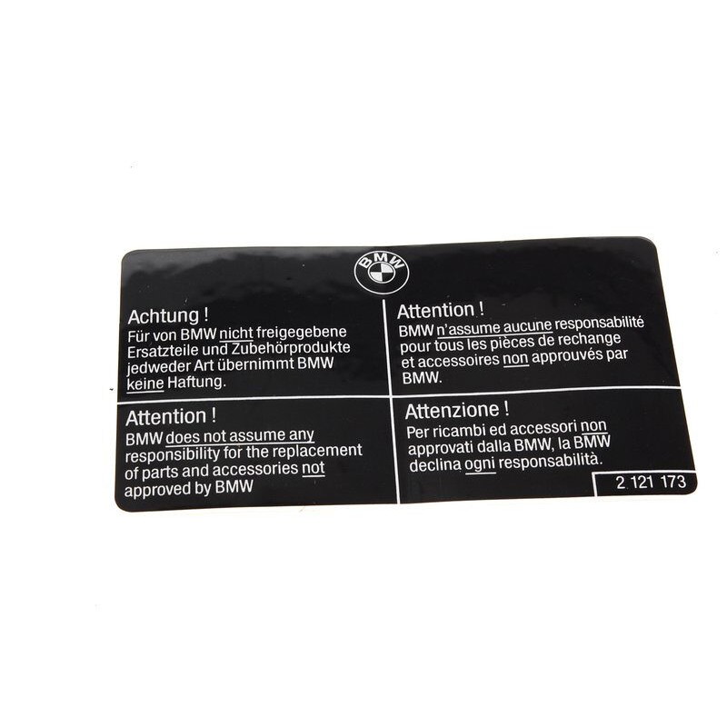 8/Étiquette - Pièce d'origine BMW 51142121173