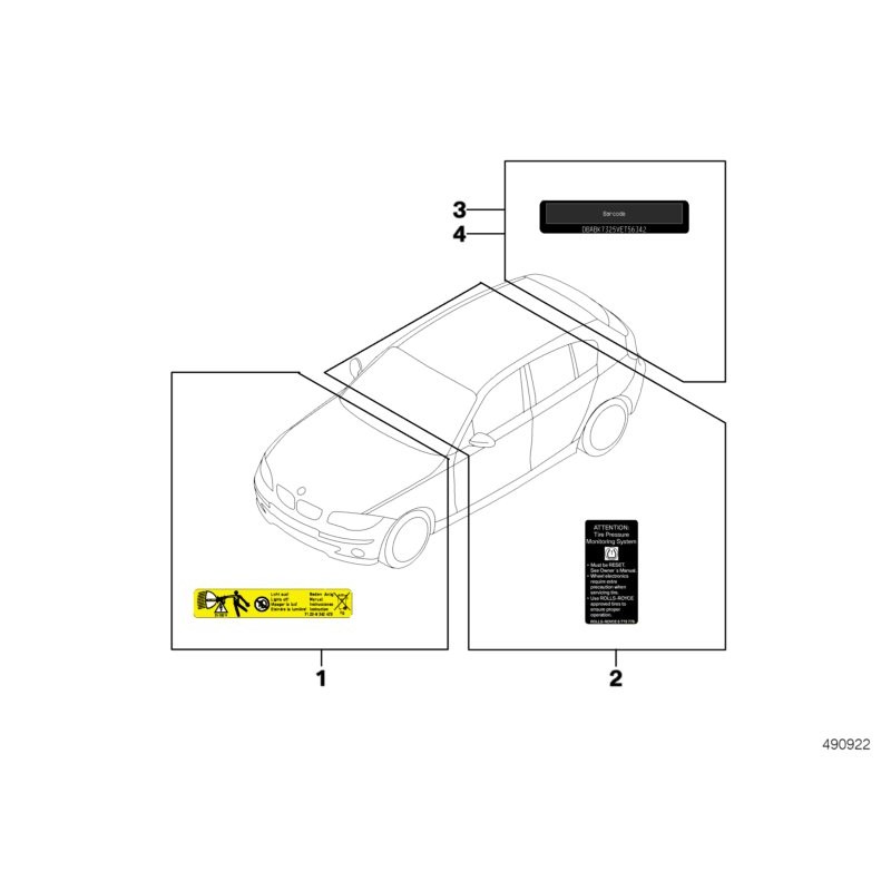 8/Étiquette - Pièce d'origine BMW 51142121173