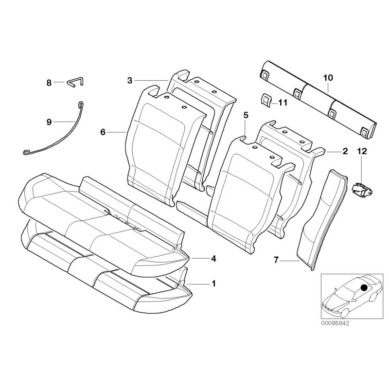 Housse de fixation Isofix arrière gris pour siège - Pièce d'origine BMW 52207008491