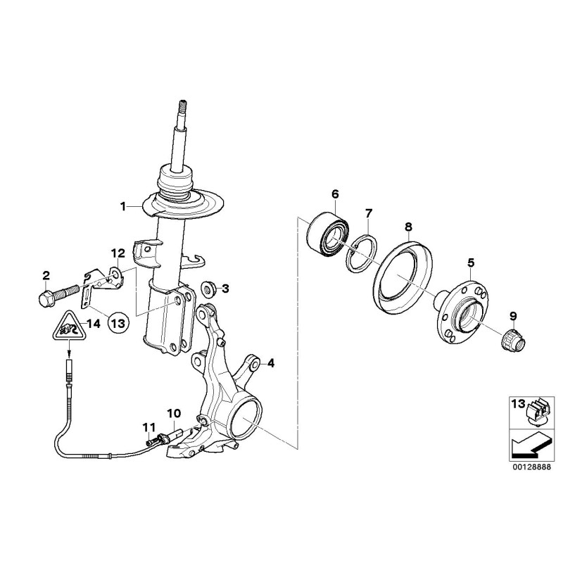 Capteur de vitesse de roue ABS avant droit - Pièce d'origine BMW 34526771704