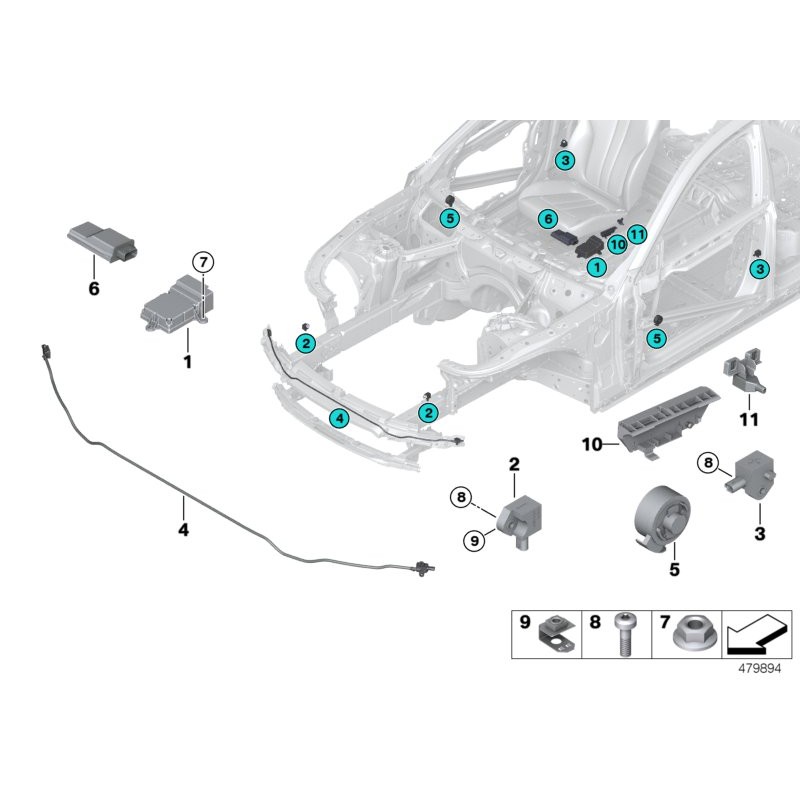 Capteur d'accélération - Pièce d'origine BMW 65779341546