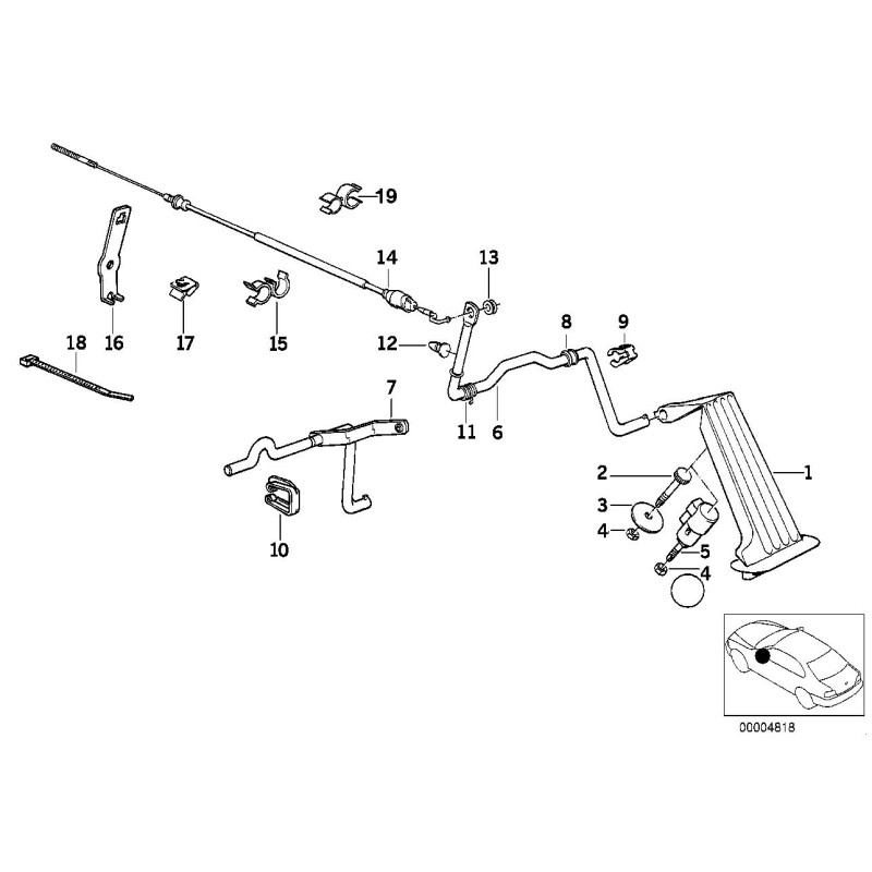 Câble d'accélérateur Bowden Rhd - Pièce d'origine BMW 35411160611