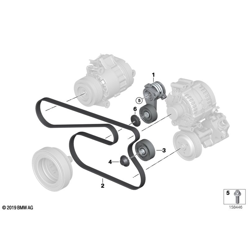 Courroie d'accessoire - Pièce d'origine BMW 11287628650