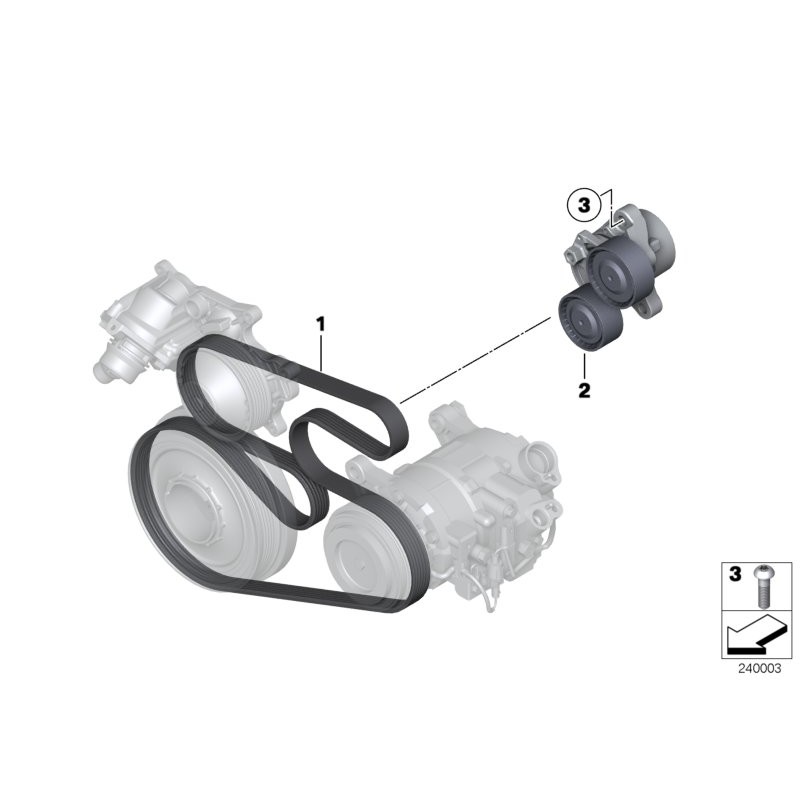 Assemblage de tendeur de courroie d'accessoire - Pièce d'origine BMW 11287810807