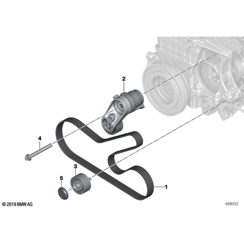 Assemblage de tendeur de courroie d'accessoire - Pièce d'origine BMW 11288604266