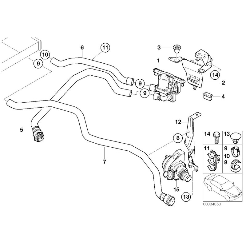 Pompe à eau accessoire - Pièce d'origine BMW 64116913489