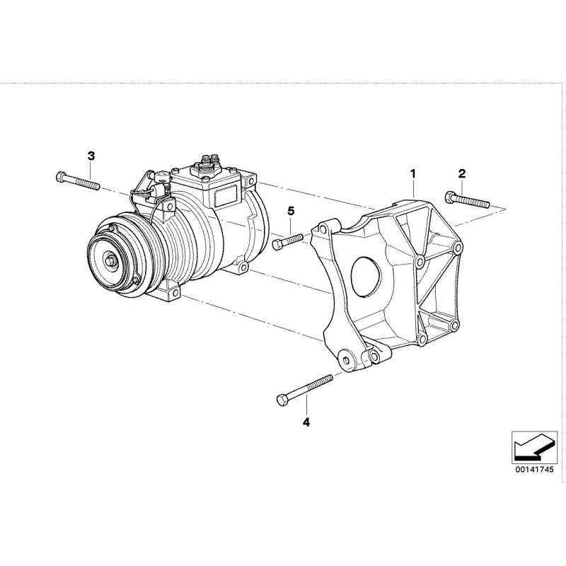 Support de compresseur de climatisation - Pièce d'origine BMW 64551739627