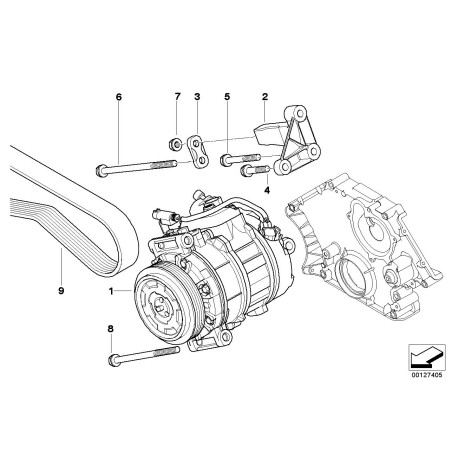 Compresseur de climatisation avec embrayage - Pièce d'origine BMW 64509174805 Compresseur de climatisation avec embrayage - Pièce d'origine BMW 64509174805