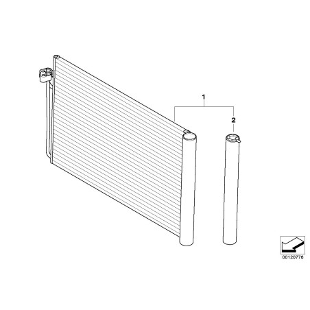 Condenseur de climatisation avec récepteur déshydrateur - Pièce d'origine BMW 64509122827