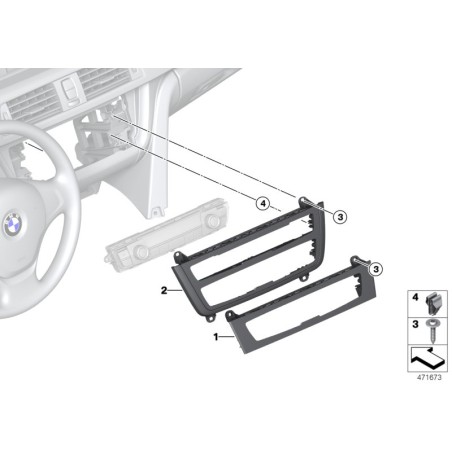 Cache de panneau de commande de climatisation - Pièce d'origine BMW 64119338772