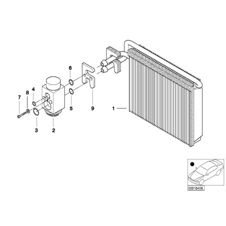 Assemblage de l'évaporateur de climatisation - Pièce d'origine BMW 64118372772
