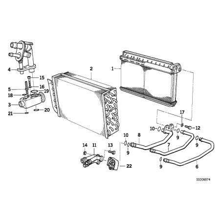 Assemblage de l'évaporateur de climatisation - Pièce d'origine BMW 64118391356