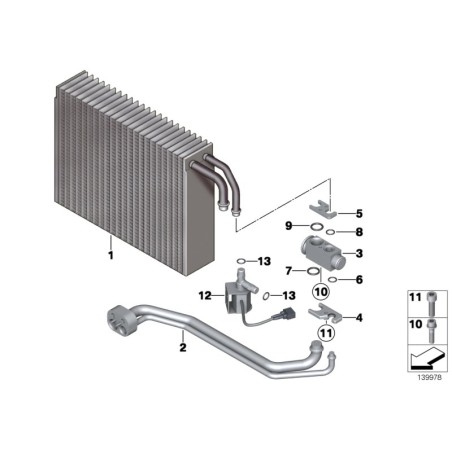 Évaporateur de climatisation - Pièce d'origine BMW 64119134628 Évaporateur de climatisation - Pièce d'origine BMW 64119134628