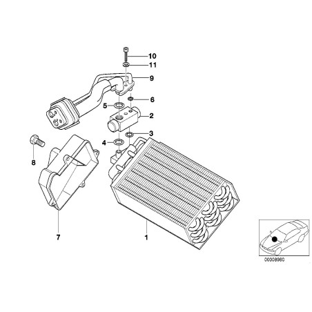 Évaporateur de climatisation - Pièce d'origine BMW 64518398840 Évaporateur de climatisation - Pièce d'origine BMW 64518398840