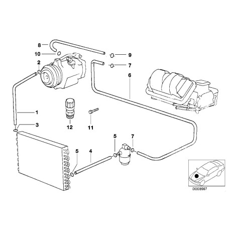 Tuyau de climatisation - Pièce d'origine BMW 64538372989