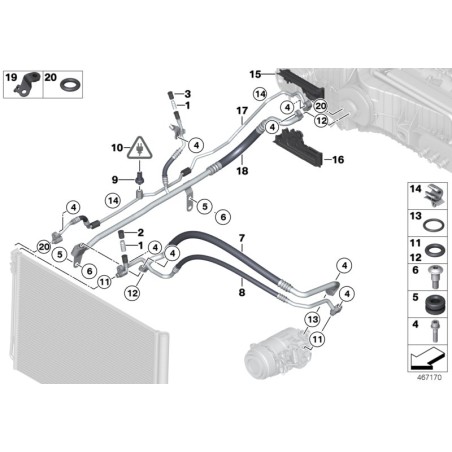 Tuyau de climatisation - Pièce d'origine BMW 64539120003