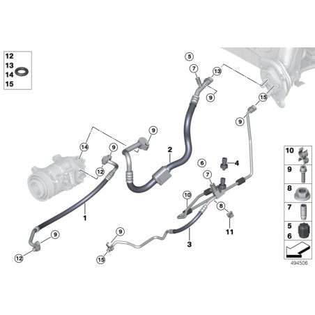 Tuyau de climatisation - Pièce d'origine BMW 64539212236