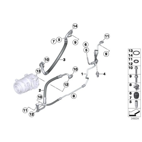 Tuyau de climatisation - Pièce d'origine BMW 64539228236 Tuyau de climatisation - Pièce d'origine BMW 64539228236