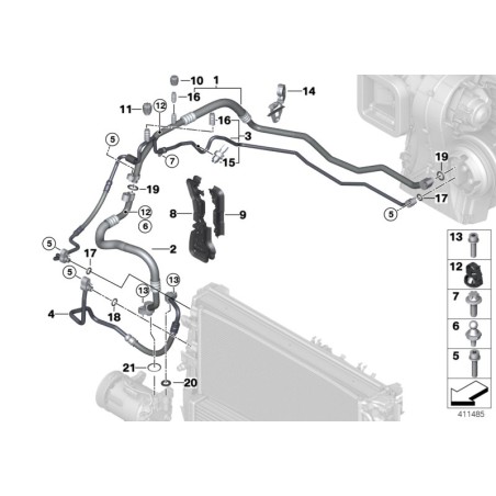 Joint torique de climatisation (diamètre de 13,7 mm) - Pièce d'origine BMW 64538375742