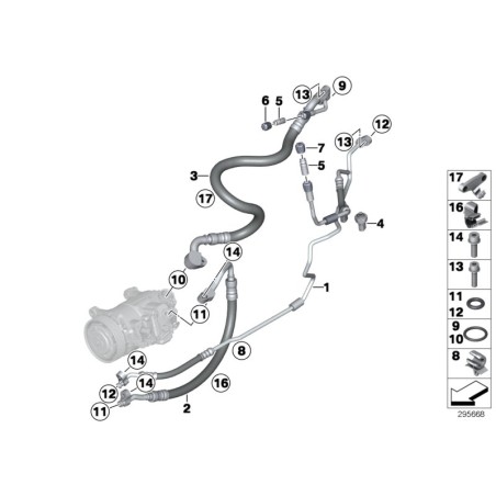 Joint torique de climatisation (23 X 2,5 mm) - Pièce d'origine BMW 64506909894