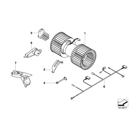 Moteur d'entraînement de position A/C - Gauche - Pièce d'origine BMW 64116934823