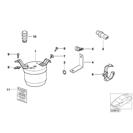 Interrupteur de pression de climatisation - Pièce d'origine BMW 64538362055