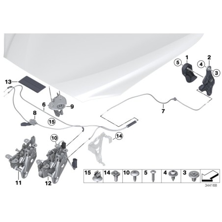 Verrou de capot actif gauche - Pièce d'origine BMW 51237184441