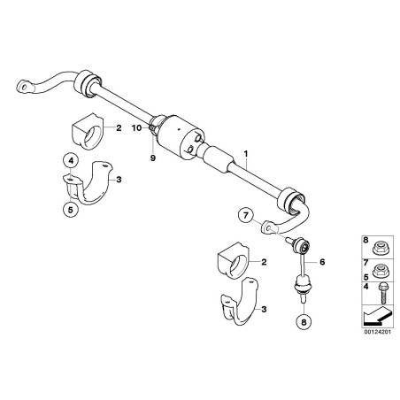 Barre stabilisatrice active - Pièce d'origine BMW 37126780012