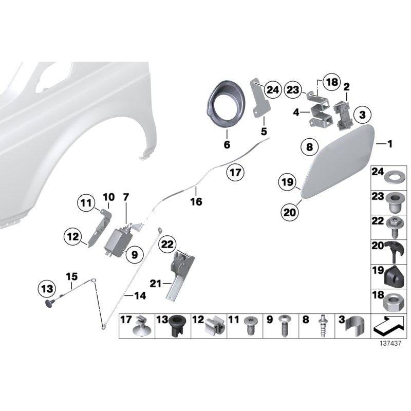 Capuchon d'actionneur - Pièce d'origine BMW 51171928699