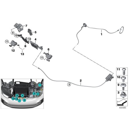 Actionneur pour capot - Pièce d'origine BMW 51237299166 Actionneur pour capot - Pièce d'origine BMW 51237299166
