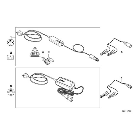Câble d'adaptateur de chargeur de batterie - Pièce d'origine BMW 77028540818