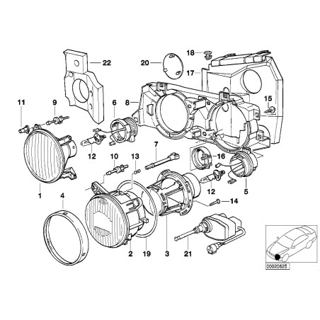 Adaptateur gauche - Pièce d'origine BMW 63128355377