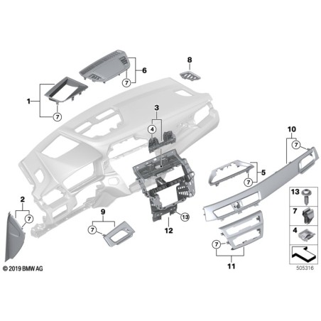 Adaptateur de garniture CID - Pièce d'origine BMW 51459292128